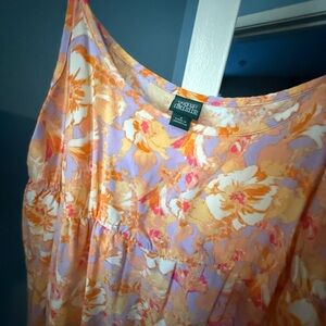 Laura Ashley Lavender and Peach Floral Sleeveless Dress